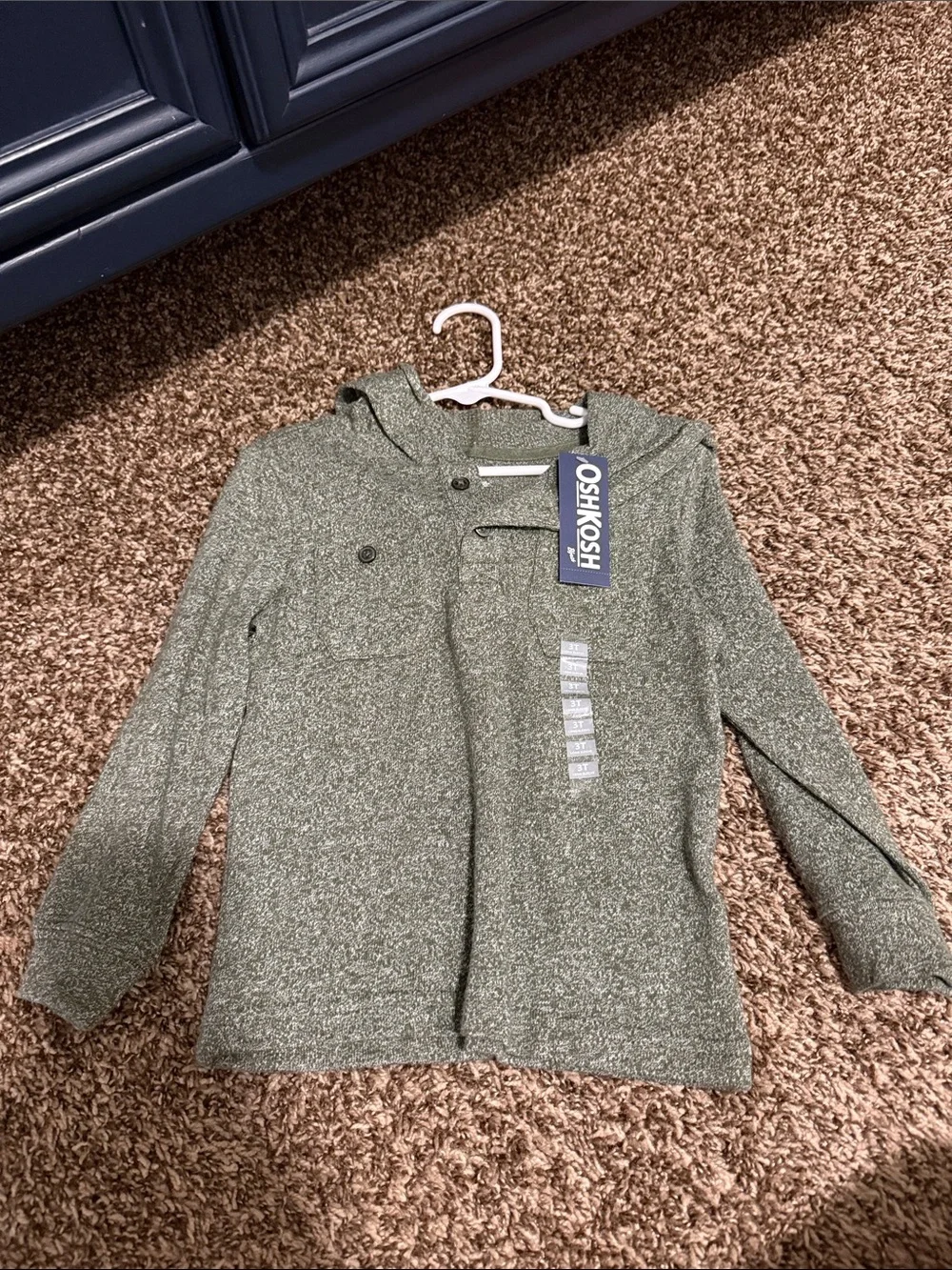 OshKosh B'gosh Hooded Knit Cardigan - Olive